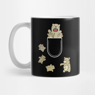 Zombie Teddy Bears Falling Out of a Shirt Pocket Mug